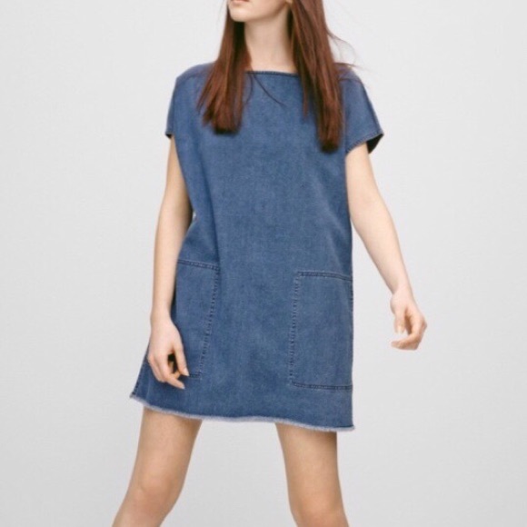 Aritzia Dresses & Skirts - Wilfred Free Nori Denim Shift Dress SizeXS Aritzia